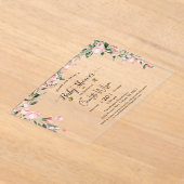 Waterverf Rozen met Vlinders Baby shower Acryl Uitnodigingen (Laagn)