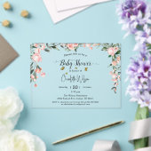 Waterverf Rozen met Vlinders Baby shower Acryl Uitnodigingen (Insitu (Huwelijk))