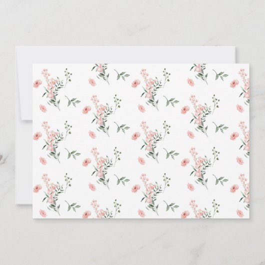 Waterverf Rozen met Vlinders Baby shower Kaart (Achterkant)