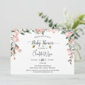 Waterverf Rozen met Vlinders Baby shower Kaart (Staand voorkant)