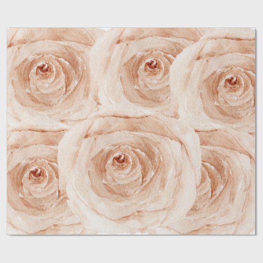 Waterverf rozen moderne beige partij cadeaupapier (Vlak)