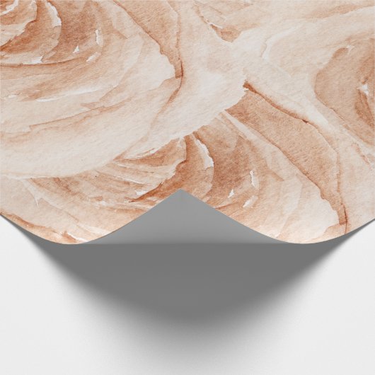 Waterverf rozen moderne beige partij cadeaupapier (Hoek)