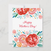 Waterverf rozen Moederdag Kaart (Voorkant)