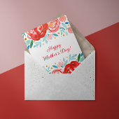 Waterverf rozen Moederdag Kaart