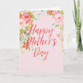 Waterverf Rozen Moederdag Kaart (Voorkant)