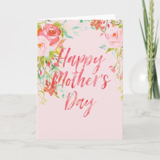Waterverf Rozen Moederdag Kaart (Voorkant)