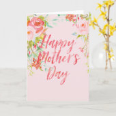 Waterverf Rozen Moederdag Kaart (Gele Bloem)