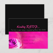 WATERVERF ROZEN NEON Bat Mitzvah RSVP-kaart RSVP Kaartje (Voorkant / Achterkant)