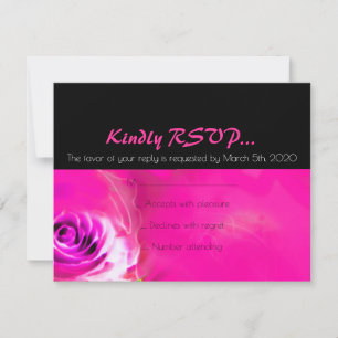 WATERVERF ROZEN NEON Bat Mitzvah RSVP-kaart RSVP Kaartje