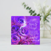 WATERVERF ROZEN NEON Bat Mitzvah Uitnodiging (Staand voorkant)