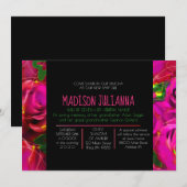 WATERVERF ROZEN NEON Joods Baby Kaart (Voorkant / Achterkant)