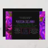 WATERVERF ROZEN NEON Joods Baby Naming Kaart (Voorkant / Achterkant)