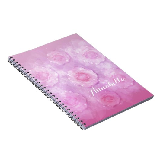 Waterverf rozen notitieboek (Rechterzijde)