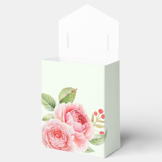 Waterverf Rozen ontwerp Vrijgezellenfeest Voerboxe Bedankdoosjes (Geopend)