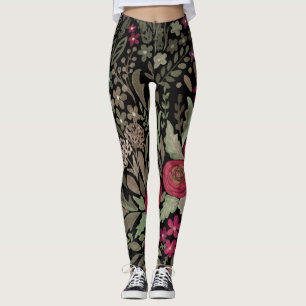 Waterverf rozen, op een zwarte achtergrond, waterc leggings