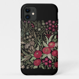 Waterverf rozen op een zwarte achtergrond, waterve Case-Mate iPhone case