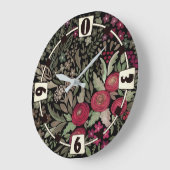 Waterverf rozen op een zwarte achtergrond, waterve grote klok (Hoek)