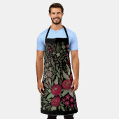 Waterverf rozen op een zwarte achtergrond, waterve schort (Gedragen)