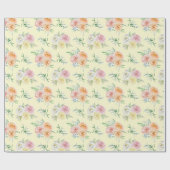 Waterverf Rozen op geel inpakpapier (Vlak)