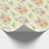 Waterverf Rozen op geel inpakpapier (Hoek)