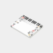 waterverf rozen op grijs gebladerte piano post-it® notes (Schuin)