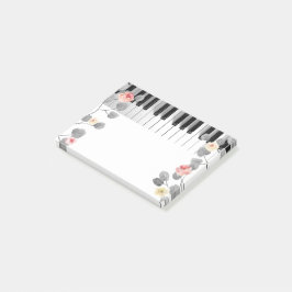 waterverf rozen op grijs gebladerte piano post-it® notes