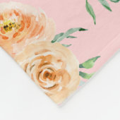 Waterverf Rozen op roze blush Fleece Deken (Hoek)