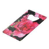 Waterverf Rozen op zwart Creditkaart Flessenopener (Voorkant Gekanteld)