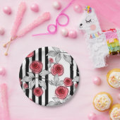 Waterverf rozen papieren bordje (Feest)