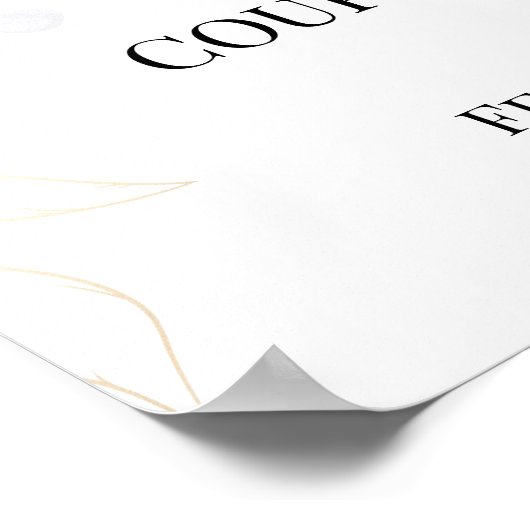 Waterverf Rozen paren bruiloft Welkomstteken Poster (Hoek)