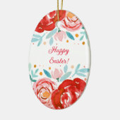 Waterverf rozen Pasen keramisch Ornament (Links)