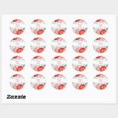 Waterverf rozen Pasen Sticker (Vel)