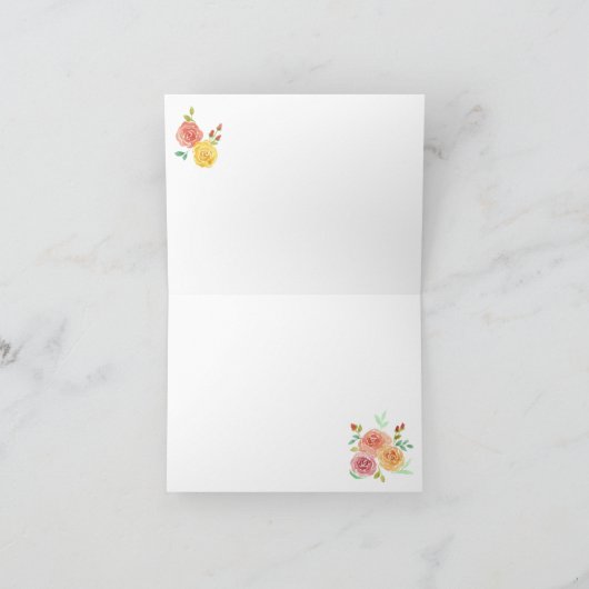  Waterverf Rozen Patroon Blanco Kaart (Binnen)