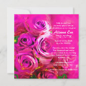 WATERVERF ROZEN PINK NEON Bat Mitzvah Kaart (Voorkant)