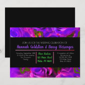 WATERVERF ROZEN PINK NEON Weddenschap Kaart (Voorkant / Achterkant)