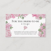 Waterverf rozen - Recept voor de bruid te zijn Informatiekaartje (Voorkant)