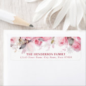 Waterverf Rozen Retour Adreslabels Etiket (Insitu)