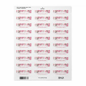 Waterverf Rozen Retour Adreslabels Etiket (Full Sheet)