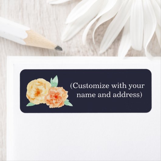 Waterverf Rozen retouradres Etiket (Insitu)