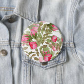 Waterverf rozen ronde button 4,0 cm (In situ)