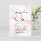 Waterverf Rozen Roze botanische bruiloft Kaart (Staand voorkant)