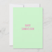 Waterverf Rozen Roze en Mint Groen Baby shower Kaart (Achterkant)