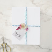 Waterverf Rozen Roze en Witte grafische Vrijgezell Cadeaulabel (Met Touw)