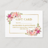 Waterverf Rozen Roze Floral Gold Gift Kaart (Voorkant)