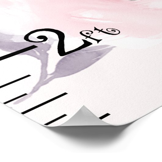 Waterverf Rozen Roze Groeigrafiek houdt bij 8x44! Poster (Hoek)