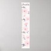 Waterverf Rozen Roze Groeigrafiek houdt bij 8x44! Poster (Voorkant)