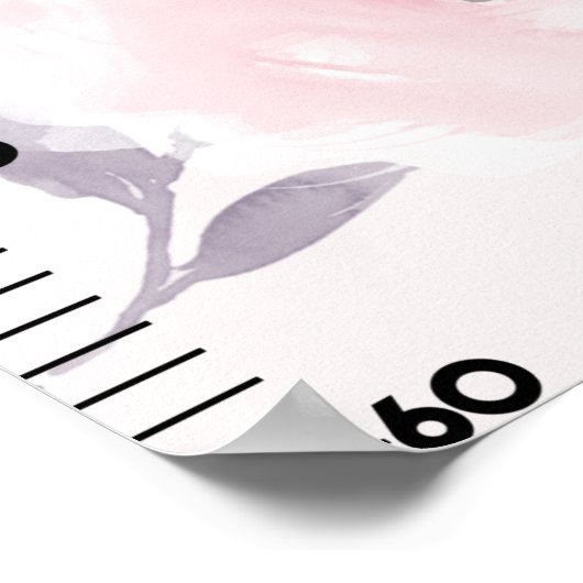 Waterverf Rozen Roze Groeigrafiek houdt bij 8x44! Poster (Hoek)