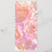 Waterverf Rozen Roze menu (Achterkant)