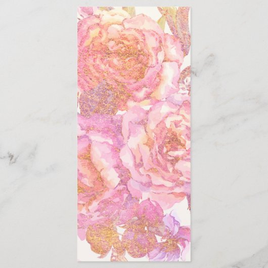 Waterverf Rozen Roze menu (Achterkant)