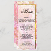 Waterverf Rozen Roze menu (Voorkant / Achterkant)